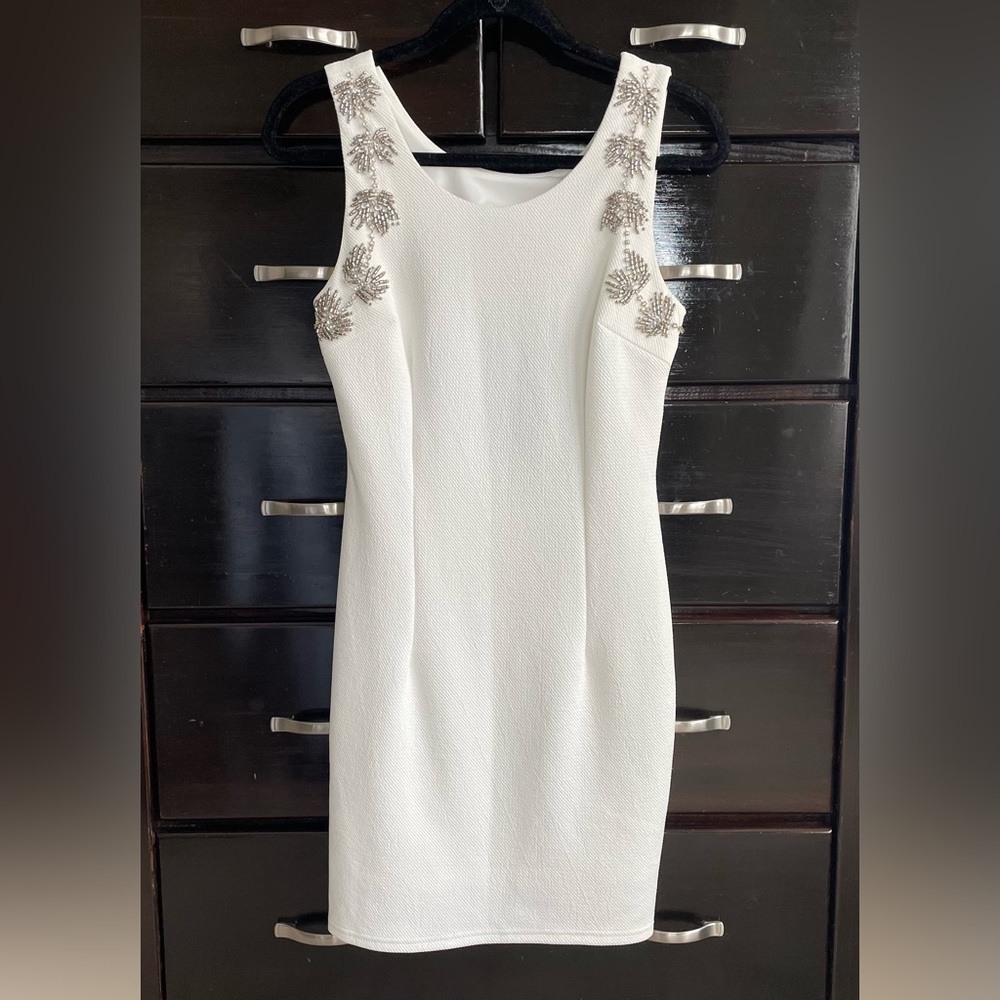 White Beaded Detailed Dress